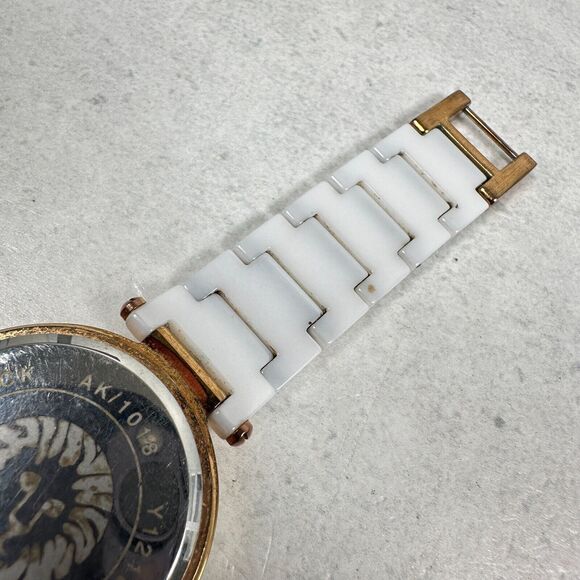 Anne Klein Watch Womens 33mm Diamond White Gold Tone 6.5" Quartz New Battery - Picture 9 of 12